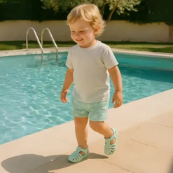 Cangrejera clásica niños nuevos colores SÓLIDOS con cierre adherente para Playa y Piscina.