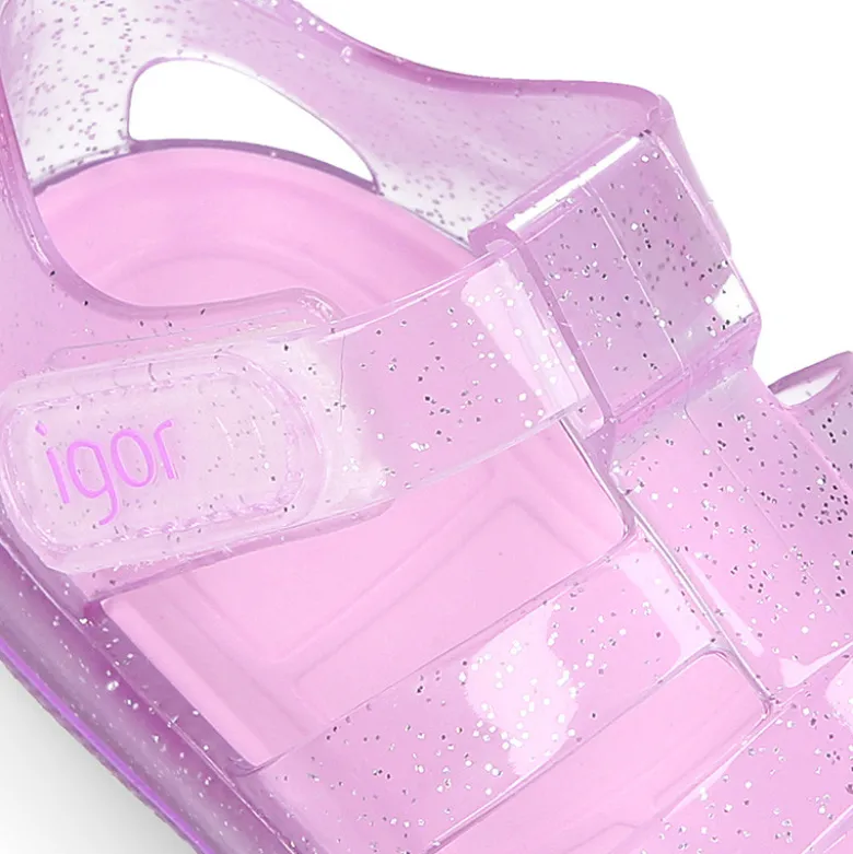 Cangrejera niña con cierre adherente tipo tenis CRISTAL GLITTER para Playa y Piscina.