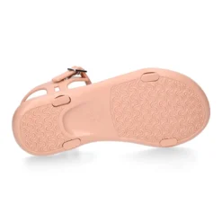 Cangrejera niña tipo sandalia en forma de T con ESTRELLAS en rosa.