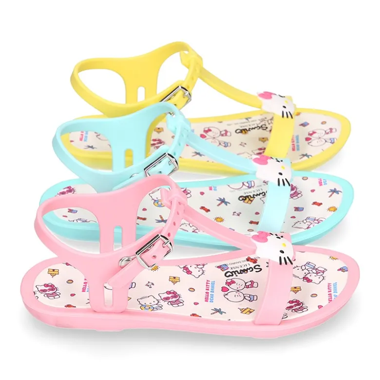 Cangrejera niña tipo sandalia con HELLO KITTY para Playa y Piscina.