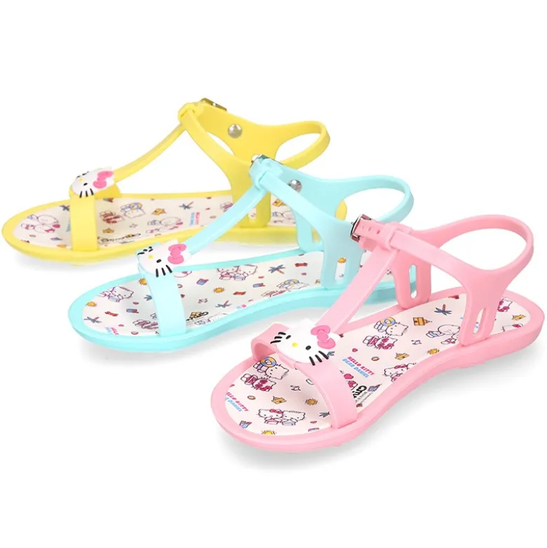 Cangrejera niña tipo sandalia con HELLO KITTY para Playa y Piscina.