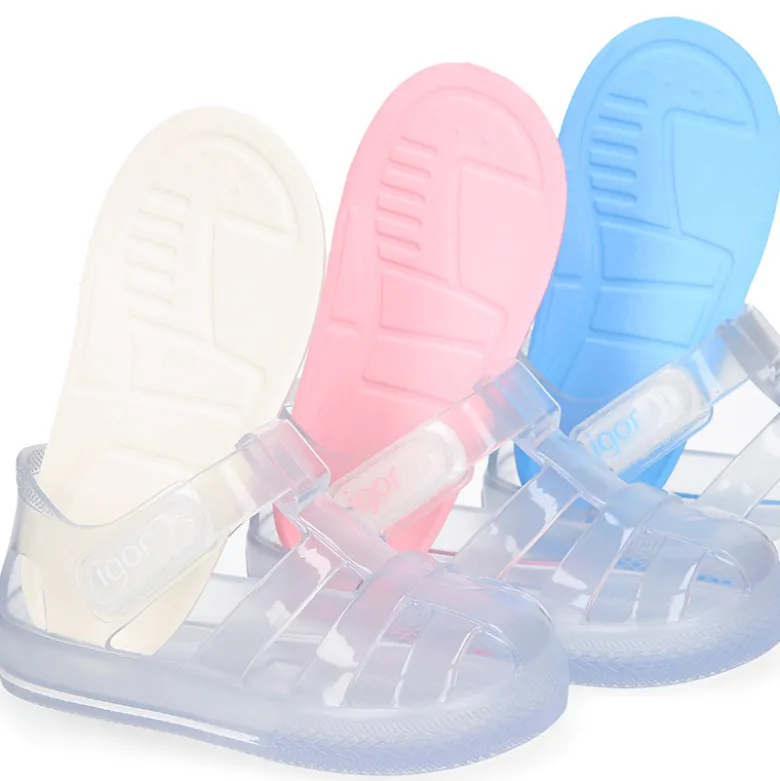 Cangrejera niños con cierre adherente tipo tenis CRISTAL para Playa y Piscina.