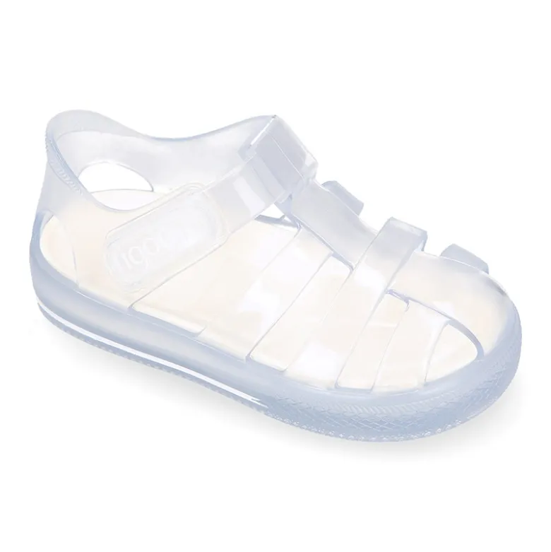 Cangrejera niños con cierre adherente tipo tenis CRISTAL para Playa y Piscina.