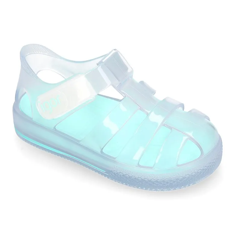 Cangrejera niños con cierre adherente tipo tenis CRISTAL para Playa y Piscina.