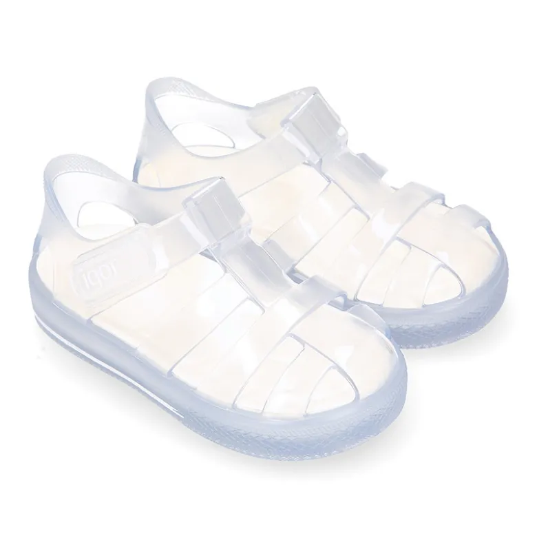 Cangrejera niños con cierre adherente tipo tenis CRISTAL para Playa y Piscina.