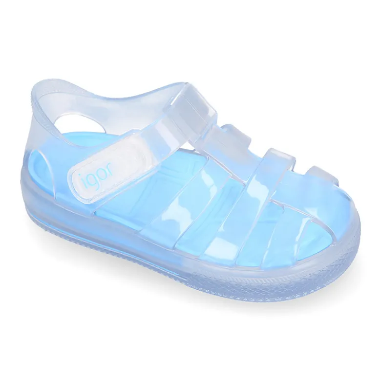 Cangrejera niños con cierre adherente tipo tenis CRISTAL para Playa y Piscina.