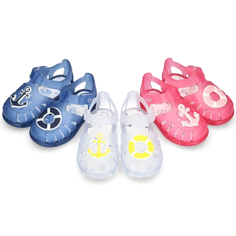 Cangrejera niños con diseño NÁUTICO y cierre adherente para Playa y Piscina.