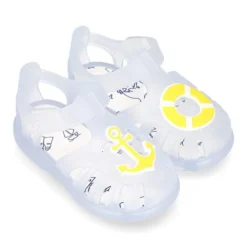 Cangrejera niños con diseño NÁUTICO y cierre adherente para Playa y Piscina.