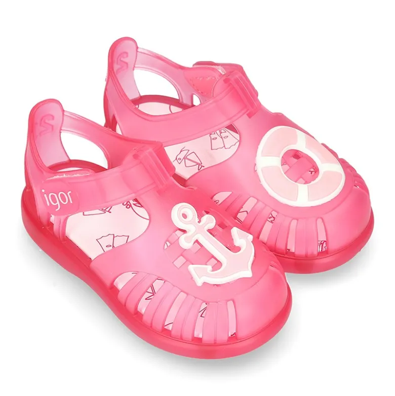 Cangrejera niños con diseño NÁUTICO y cierre adherente para Playa y Piscina.