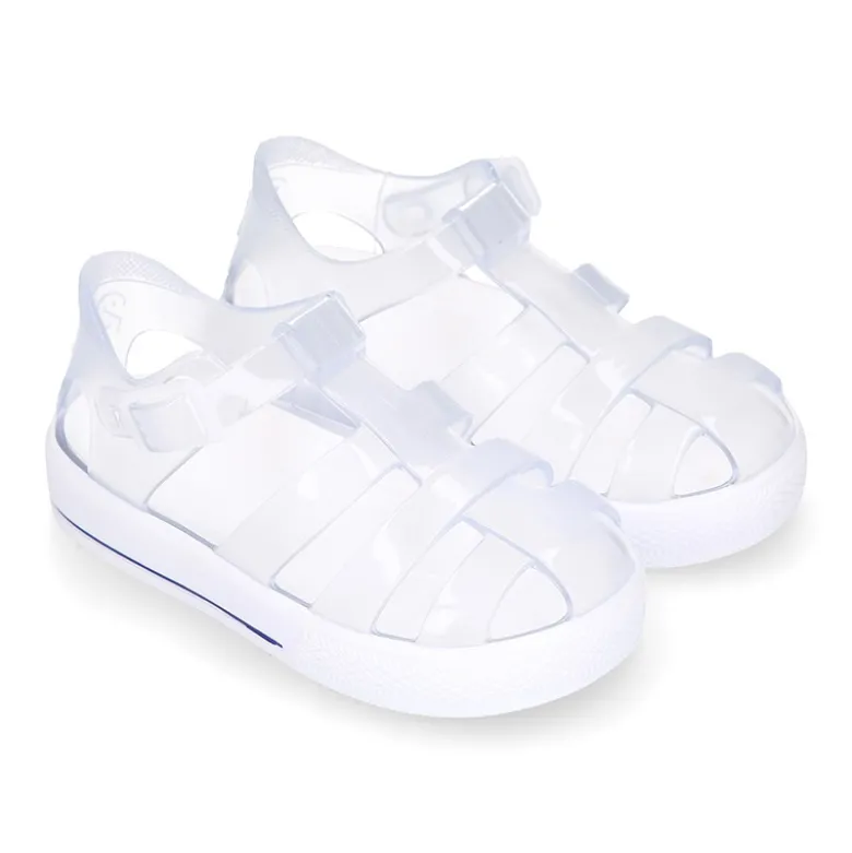 Cangrejera niños tipo tenis con botón clip para Playa y Piscina.