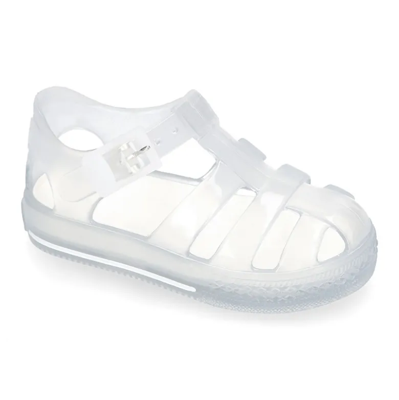 Cangrejera niño tipo TENIS TRANSPARENTE para Playa y Piscina.