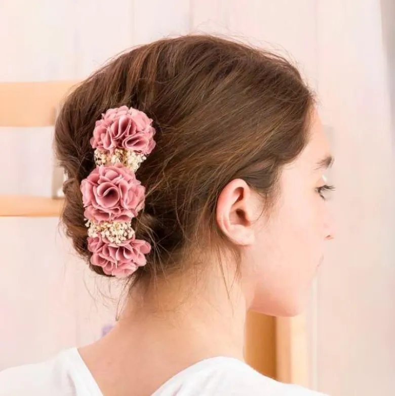 Clip pico pato de flores naturales secas para el pelo para Ceremonia.
