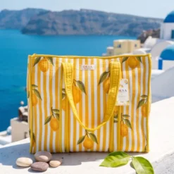 Colección Lemon Breeze Mediterráneo – Tote Bag + Neceseres Acolchados