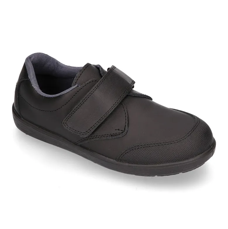 Colegial niños tipo Blucher sin cordones y con puntera en piel lavable.
