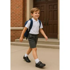 Colegial niños tipo Blucher sin cordones y con puntera reforzada en piel lavable.