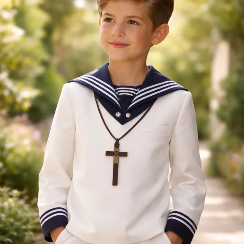 Cordón niño con Cruz de Madera para primera comunión.