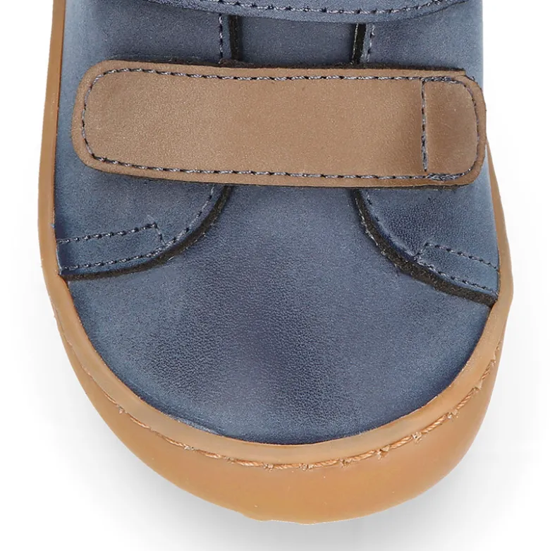 Deportiva alta niños BAREFOOT Okaa Flex sin cordones y cremallera.
