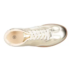 Deportiva moda mujer con cordones en color oro