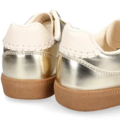 Deportiva moda mujer con cordones en color oro