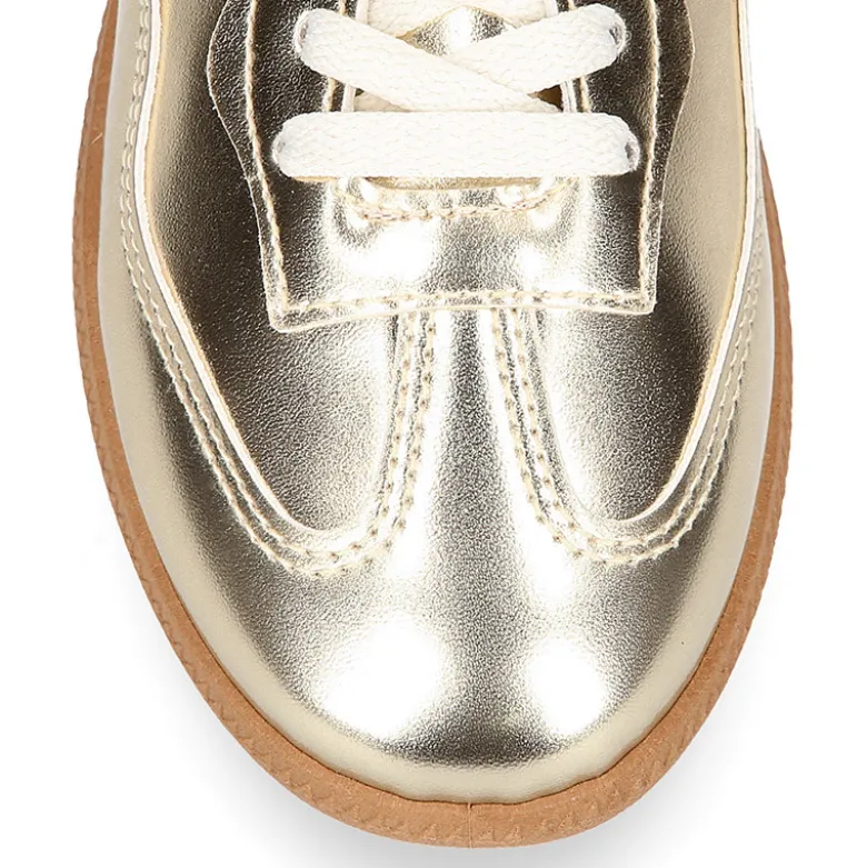 Deportiva moda mujer con cordones en color oro