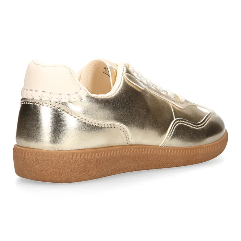 Deportiva moda mujer con cordones en color oro