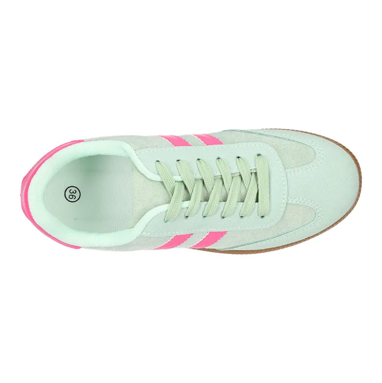 Deportiva moda mujer con cordones en color aguamarina.