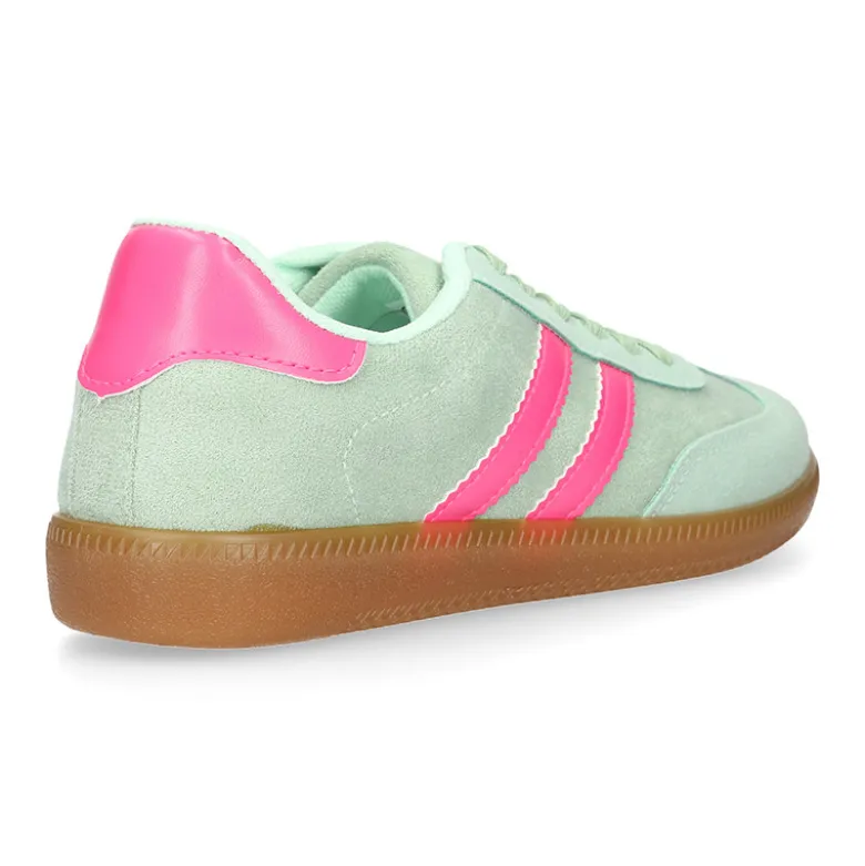 Deportiva moda mujer con cordones en color aguamarina.