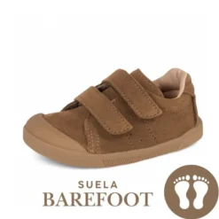 Deportiva niño BAREFOOT súper flexible en color topo