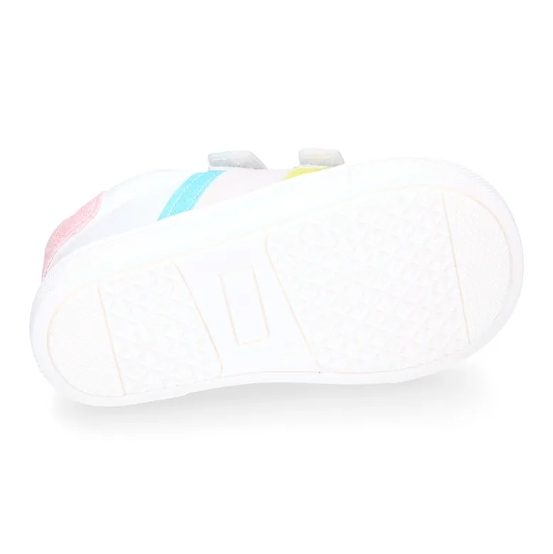 Deportiva niños Okaa Flex rayas laterales de colores. Modelo RESPETUOSO.