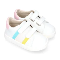 Deportiva niños Okaa Flex rayas laterales de colores. Modelo RESPETUOSO.
