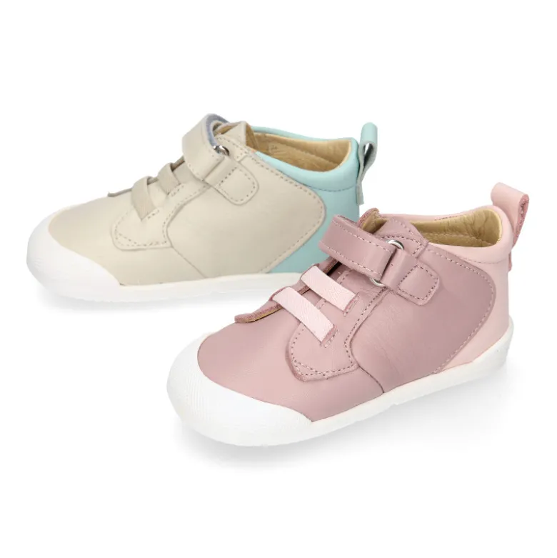Deportivas botitas respetuosas Blanditos By Crio´s Enzo con elásticos y velcro en piel suave.