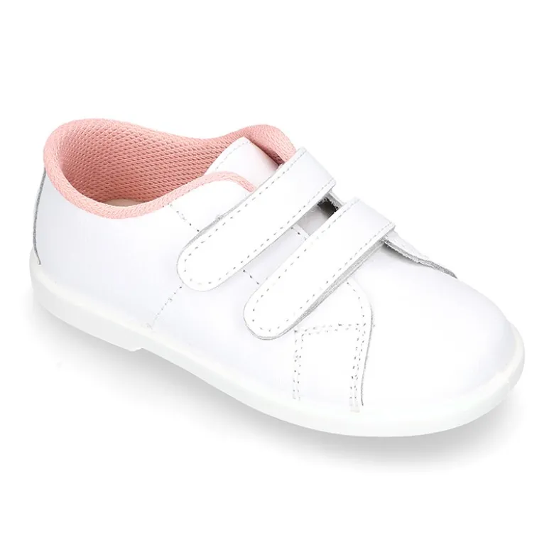 Deportivo niño peques sin cordones en piel lavable.