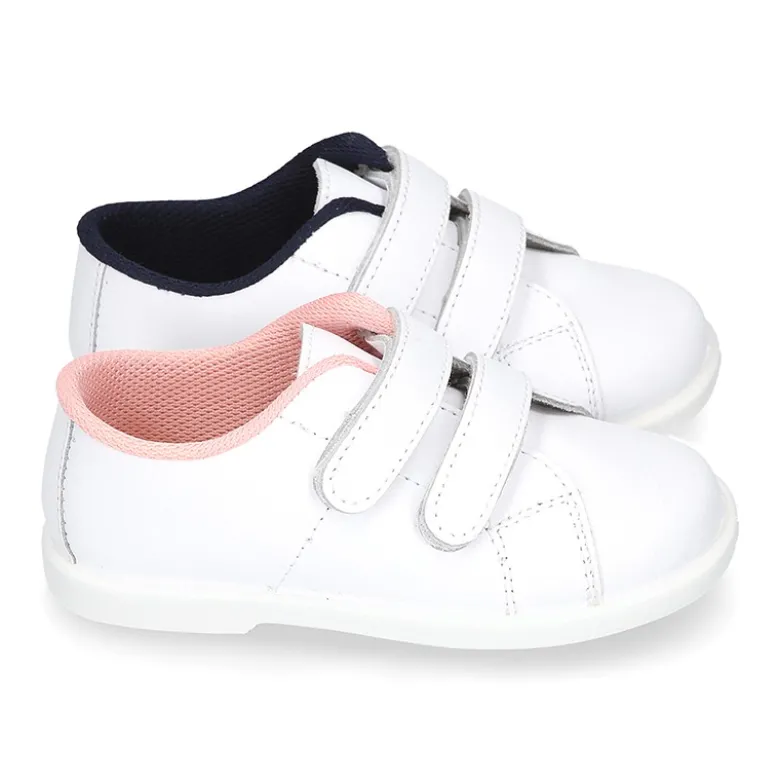 Deportivo niño peques sin cordones en piel lavable.