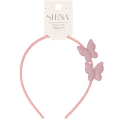 Diadema para el pelo de lino con mariposas.