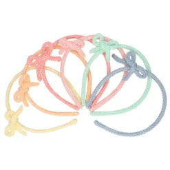 Diadema para el pelo de niña con lazo en lana de colores de primavera verano.