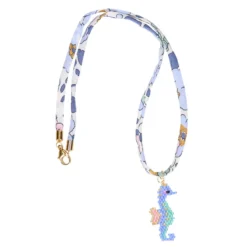 Gargantilla caballito de mar con cordón floral inglés