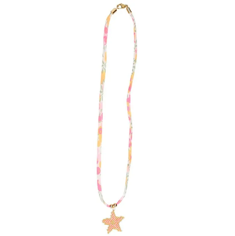 Gargantilla estrella de mar con cordón floral inglés