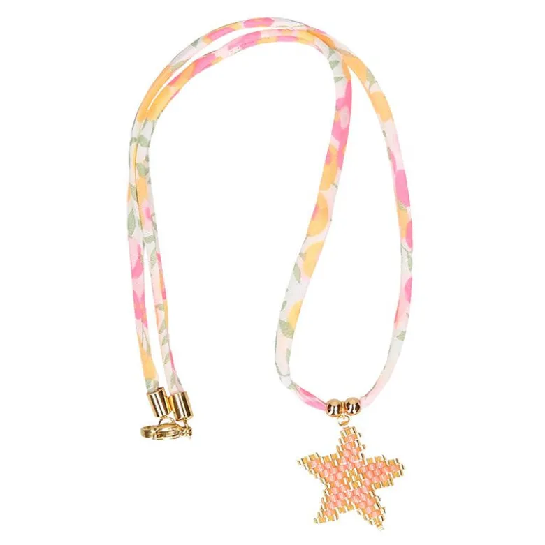 Gargantilla estrella de mar con cordón floral inglés