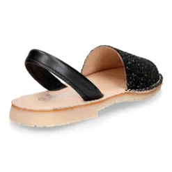 Menorquina niña con tira en piel EXTRA SUAVE con glitter.