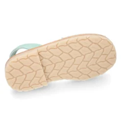 Menorquina niña Tira en piel ante menta con diseño con MARIPOSAS.