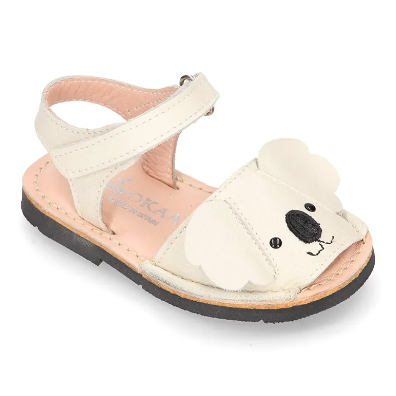 Menorquina niño KOALA en piel suave y suela flexible.