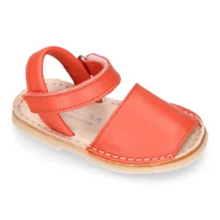 Menorquina niños cierre adherente en piel SUAVE en colores de moda.