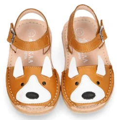 Menorquina niños ZORRITO en piel suave y suela flexible.
