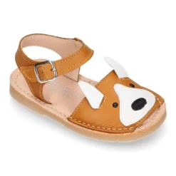 Menorquina niños ZORRITO en piel suave y suela flexible.