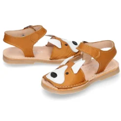 Menorquina niños ZORRITO en piel suave y suela flexible.