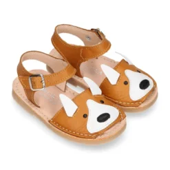 Menorquina niños ZORRITO en piel suave y suela flexible.