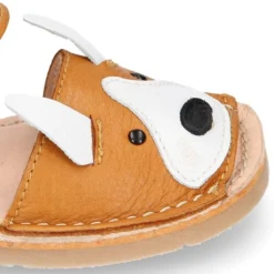 Menorquina niños ZORRITO en piel suave y suela flexible.