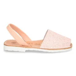 Menorquina tira en piel EXTRA SUAVE con glitter.