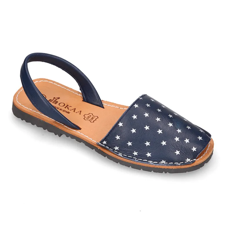 Menorquina Tira en piel EXTRA SUAVE con estrellas