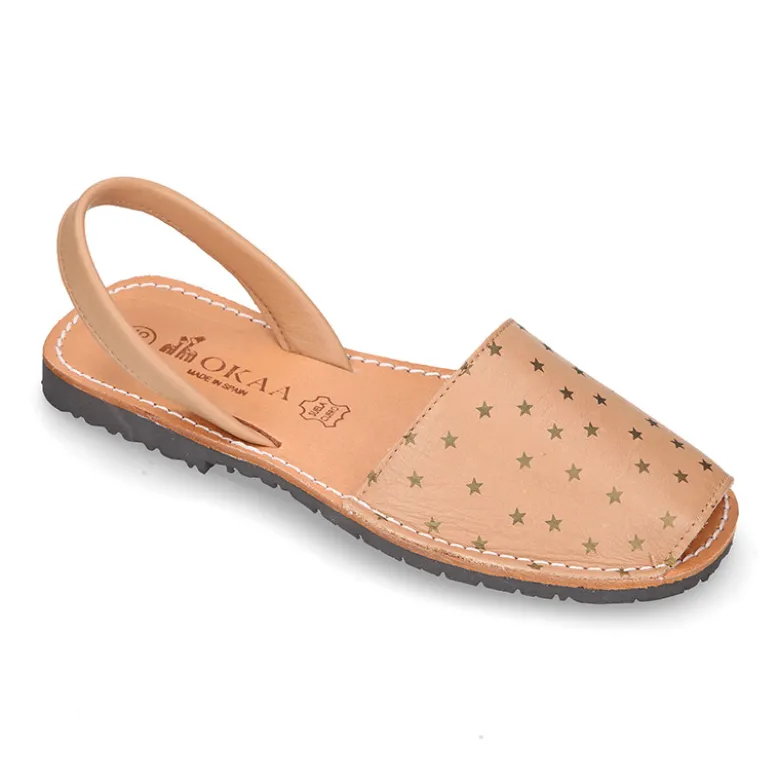 Menorquina Tira en piel EXTRA SUAVE con estrellas
